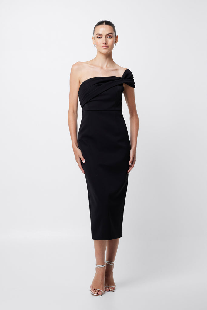 Wistful One Shoulder Midi Dress