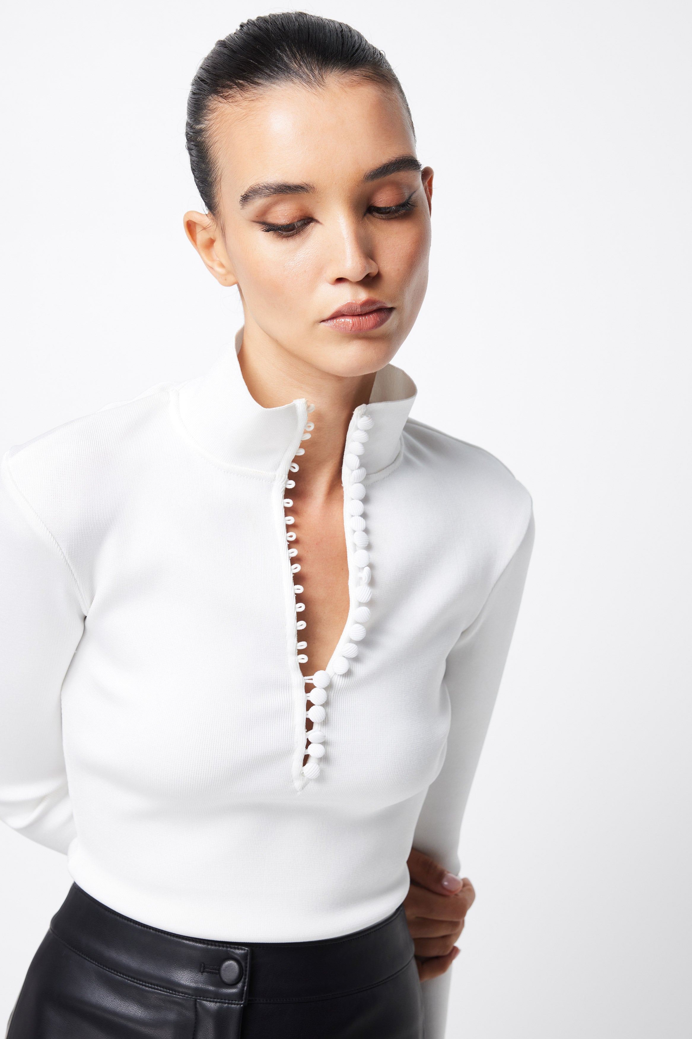 Mossman Mayfair Long Sleeve Top - Black Arriving end April