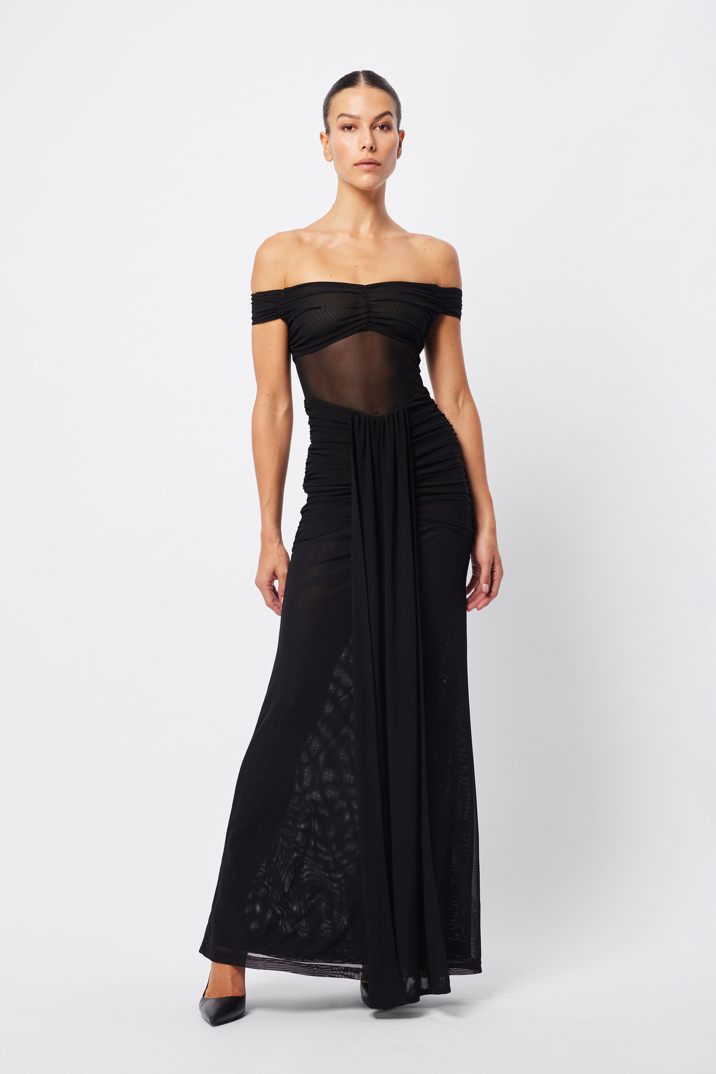 Rebound Off Shoulder Maxi Dress