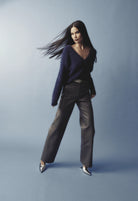 Addison Cardigan - Mossman | Navy Soft Fluffy Fuzzy Knit Top | Image 2