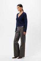 Addison Cardigan - Mossman | Navy Soft Fluffy Fuzzy Knit Top | Image 6