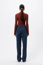 The Brooklyn Top - Mossman | Red Ribbed Jersey Top | Image 7
