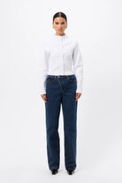 Carter Cardigan - Mossman | White Crocodile Texture Knit Top | Image 6