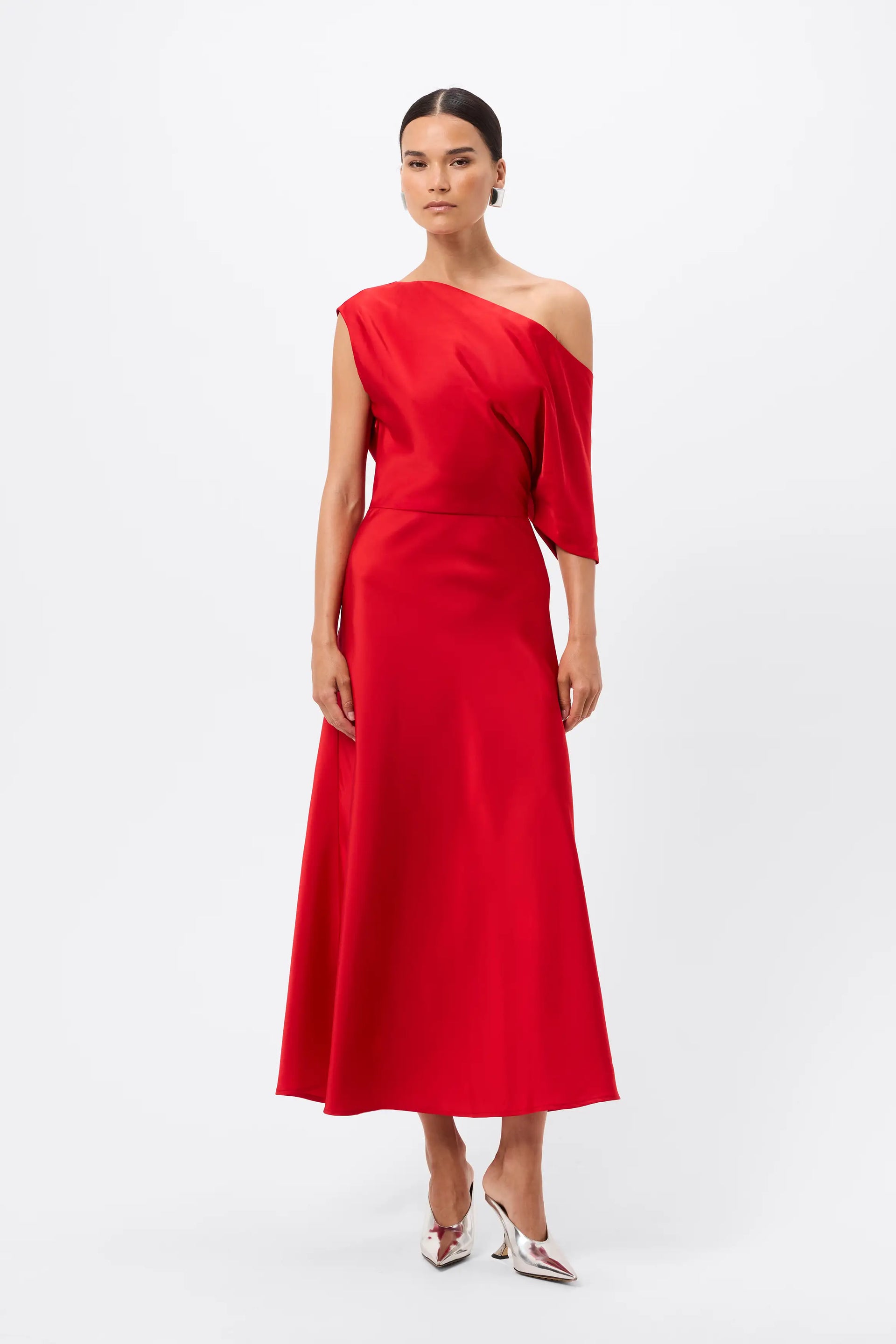 dark red dress midi Love In The Dark Midi Dress - Mossman